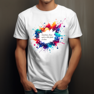 Colorful Splash White T-shirt