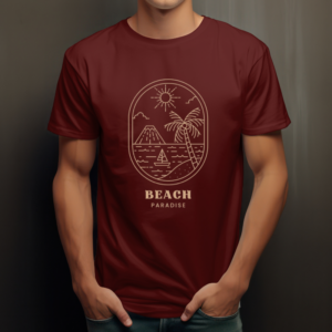 Beach Paradise Maroon T-shirt