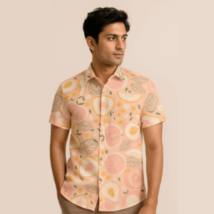 Fruit Pattern Pink Shirt