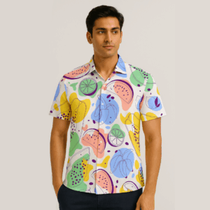 Fruits Pattern White Shirt