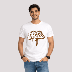Chocolate Melts Heart White Unisex T-Shirt