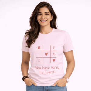 Tic Tac Toe Hearts Soft Pink T-Shirt