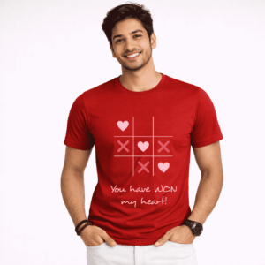 Tic Tac Toe Hearts Men's Red T-Shirt
